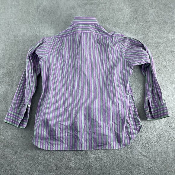 Polo Ralph Lauren Mens Regent Fit Purple Striped Dress Shirt Size 17/43 4902 - Picture 2 of 8